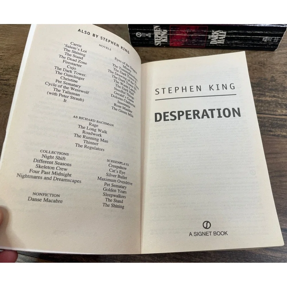 Stephen King The Dark Half & Desperation First Signet Printing 90s Paperback Lot